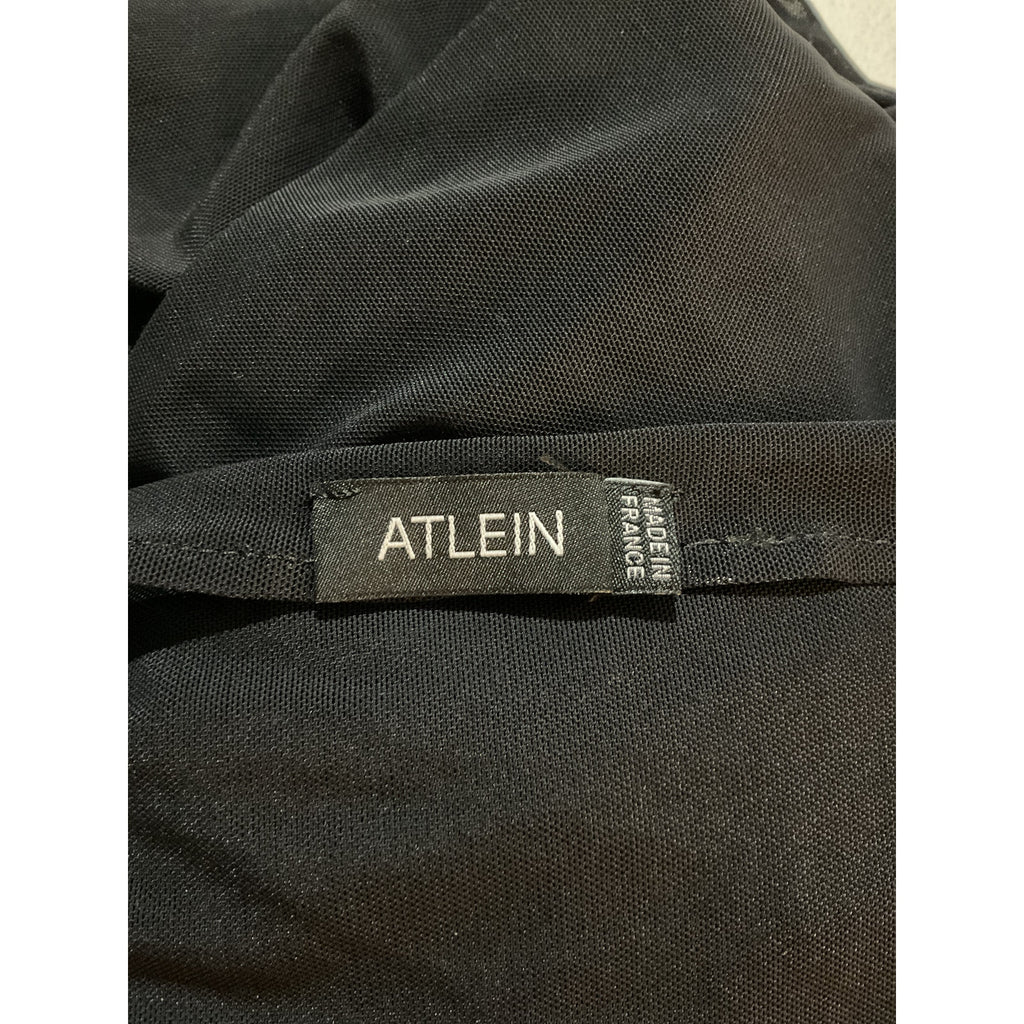 Atlein Draped Black Polyamide Mini Gown Size 36