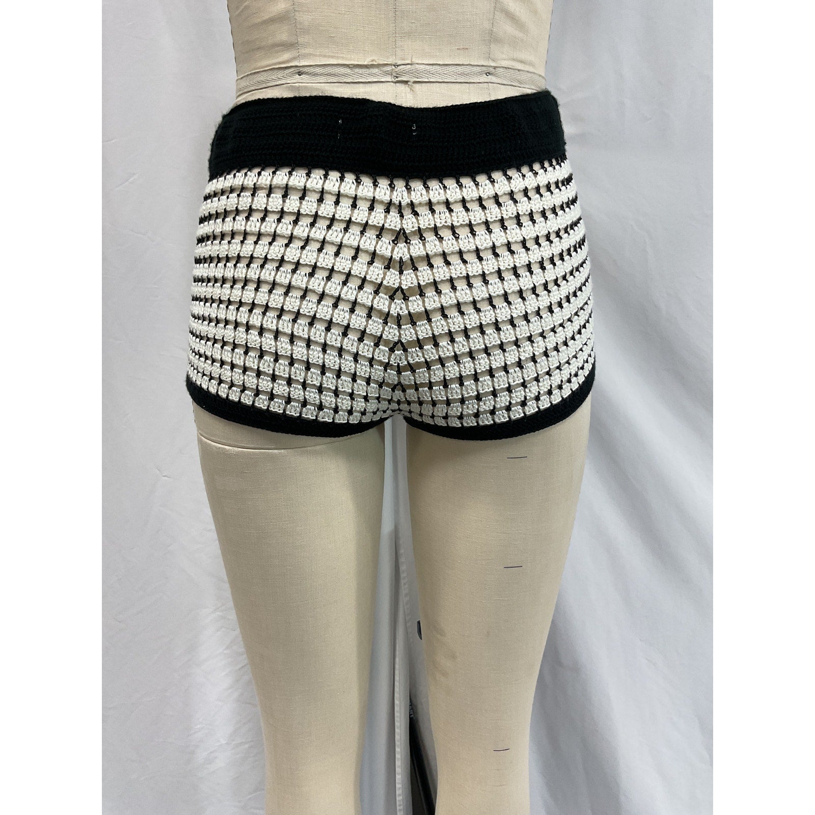 My Beachy Side x Revolve 'Crochet' Black Microfiber Acrylic Hot Shorts Size XS