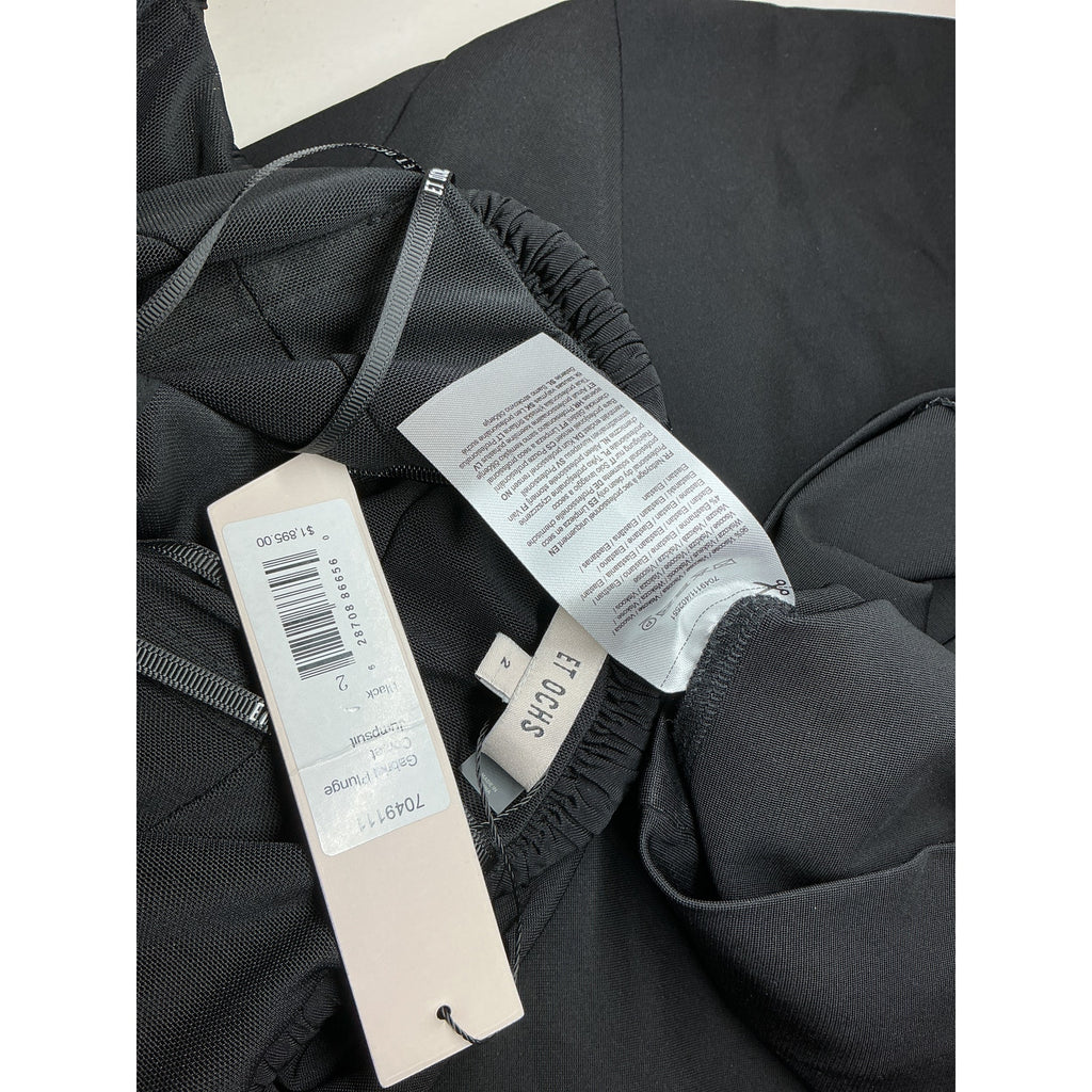 Et Ochs 'Gabriel' Black Viscose Plunge Corset Jumpsuit Size 2 - NWT