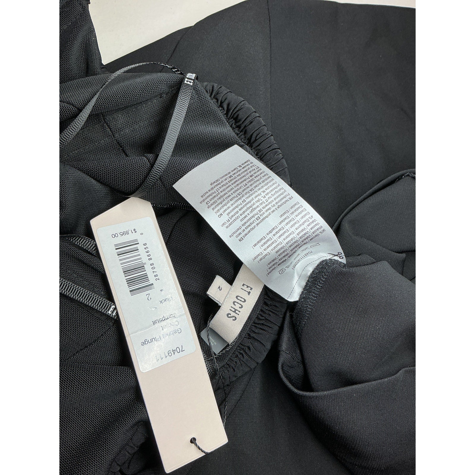 Et Ochs 'Gabriel' Black Viscose Plunge Corset Jumpsuit Size 2 - NWT