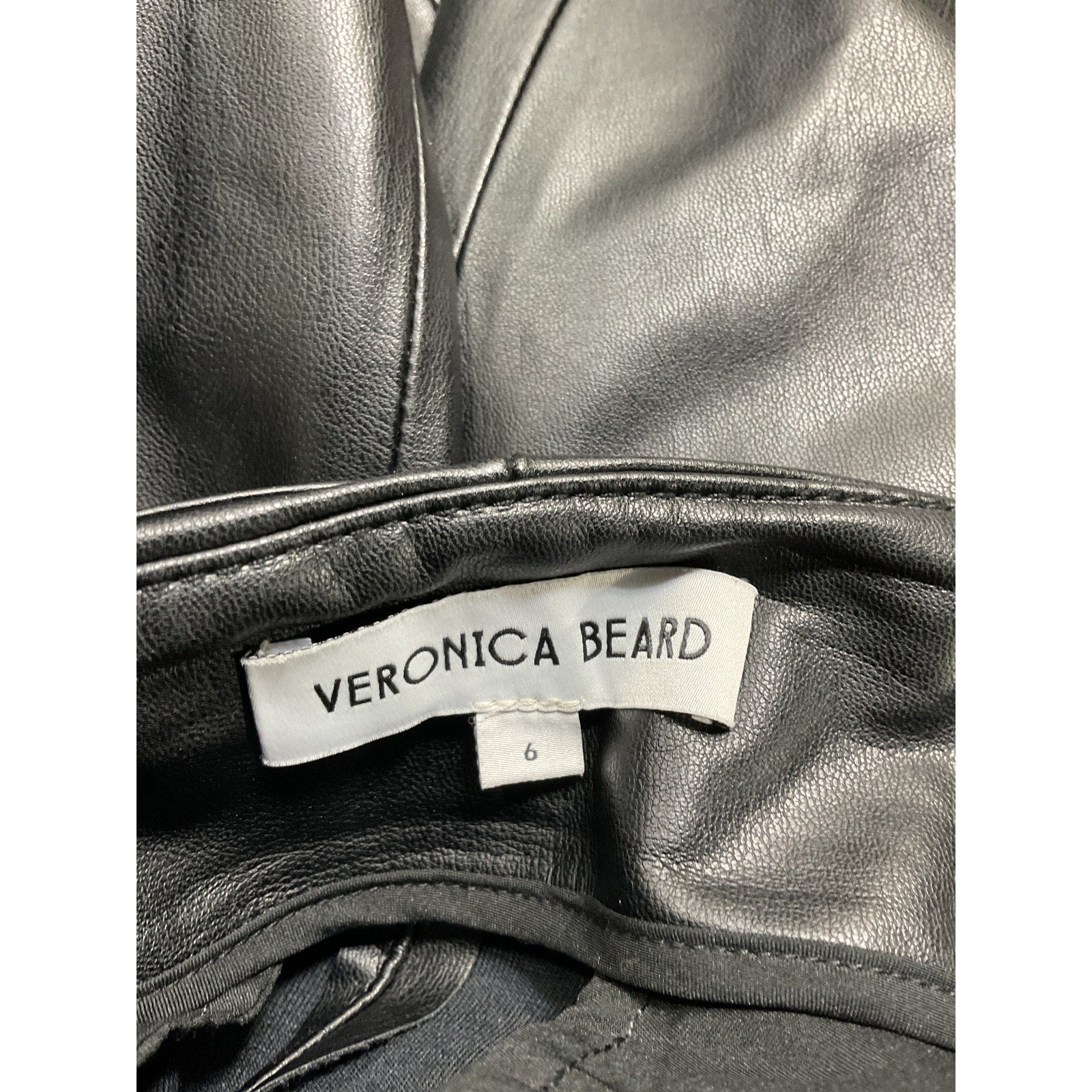 Veronica Beard 'Analise' Black Faux Leather Pants Size 6