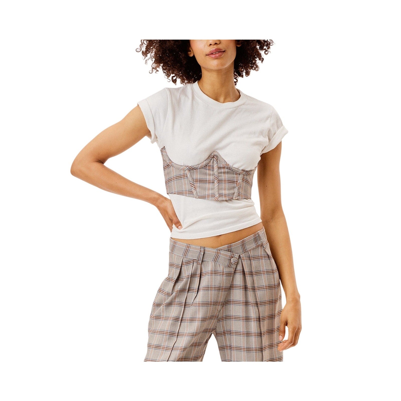 For Love & Lemons 'Kym' Grey Polyester Wide Leg Pant Size S