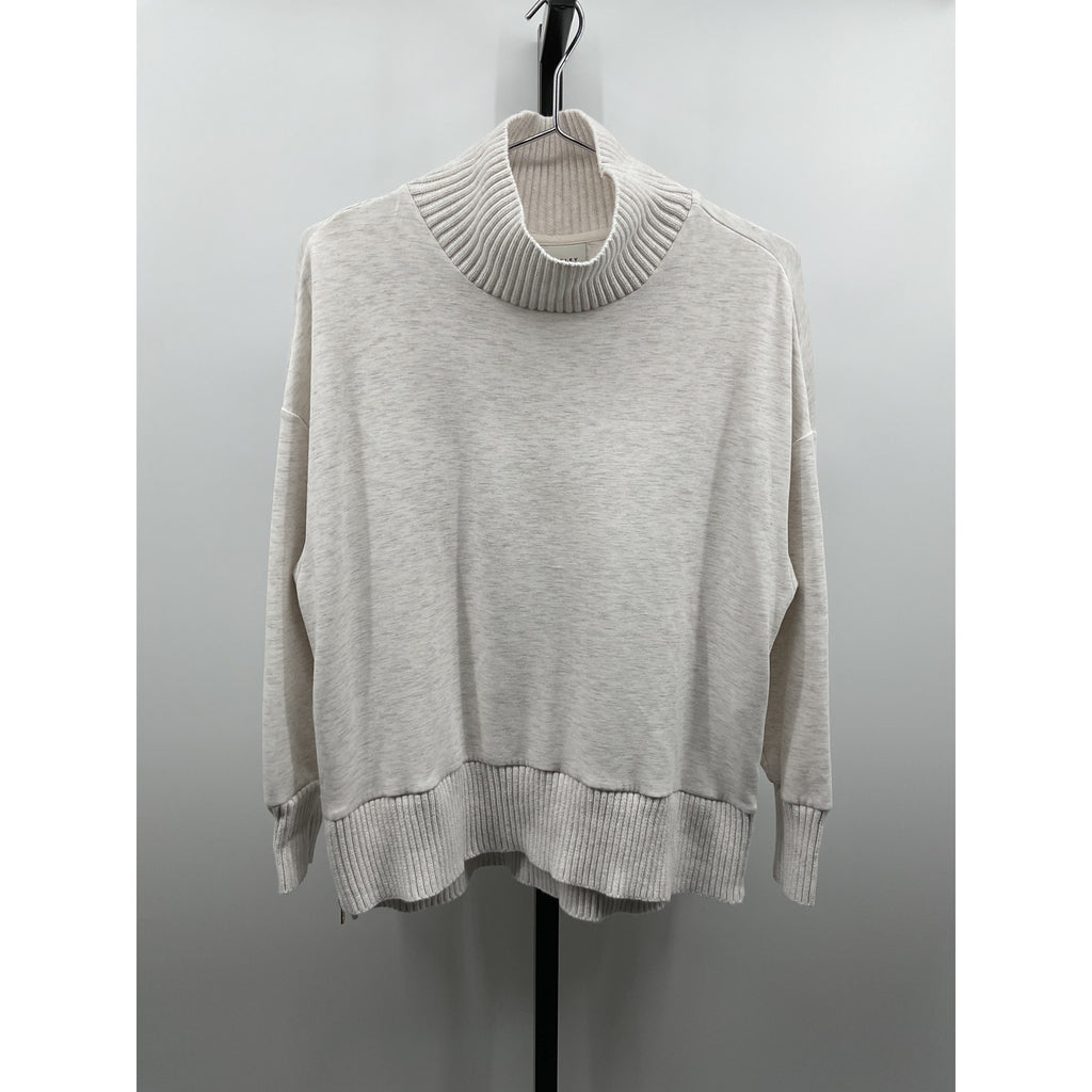 Varley 'Barker' White Viscose High Neck Sweatshirt Size XS