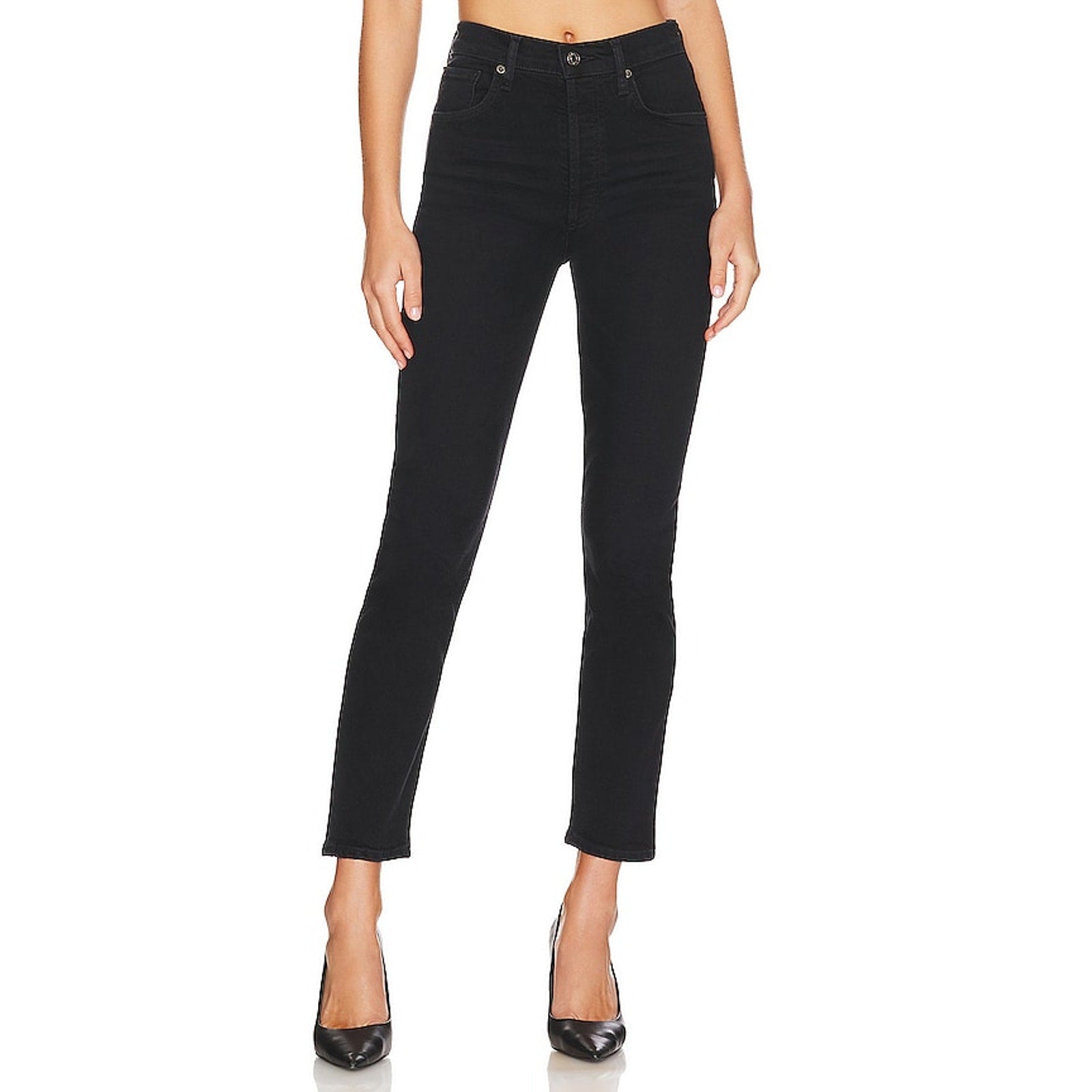 Agolde 'Riley' Black Cotton Long Straight Denim Jean Size 29