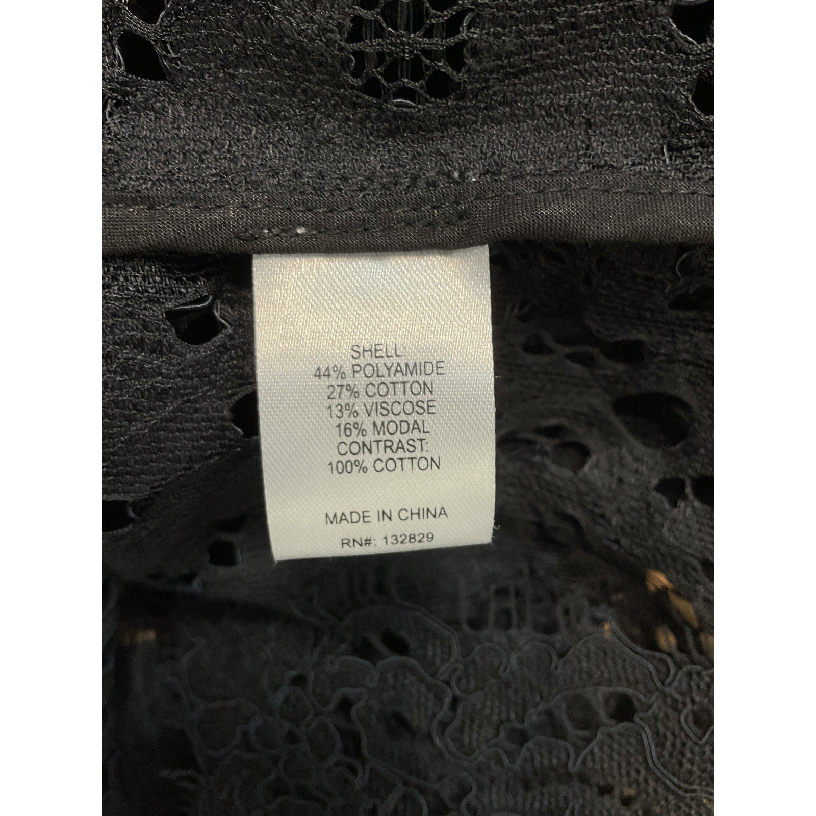 L'Academie 'Calla' Black Lace Top Size S