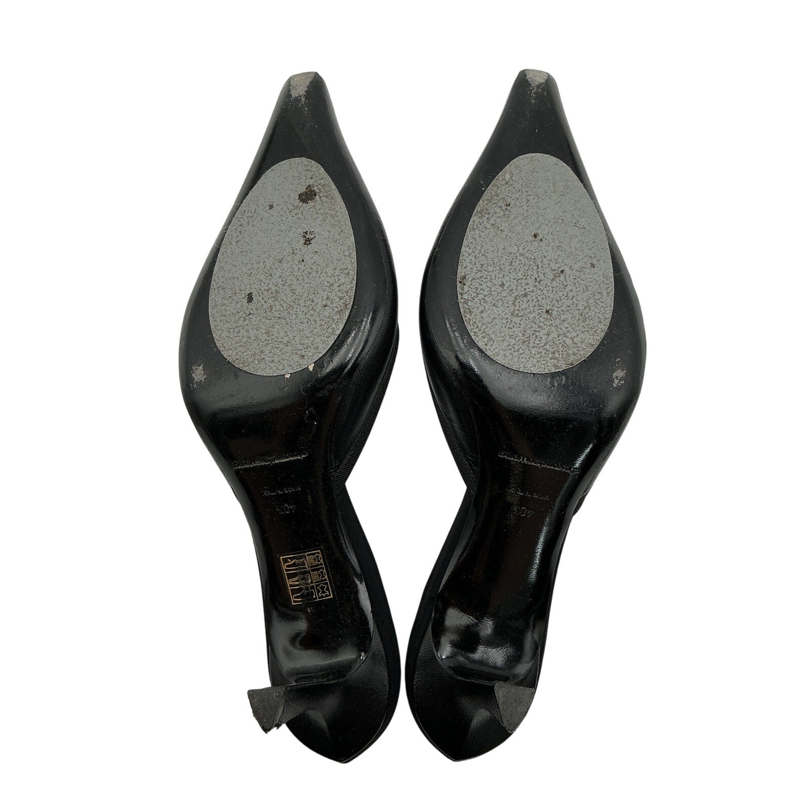 Alexander Wang Black Leather Crystal Embellishments Mules Size 10.5