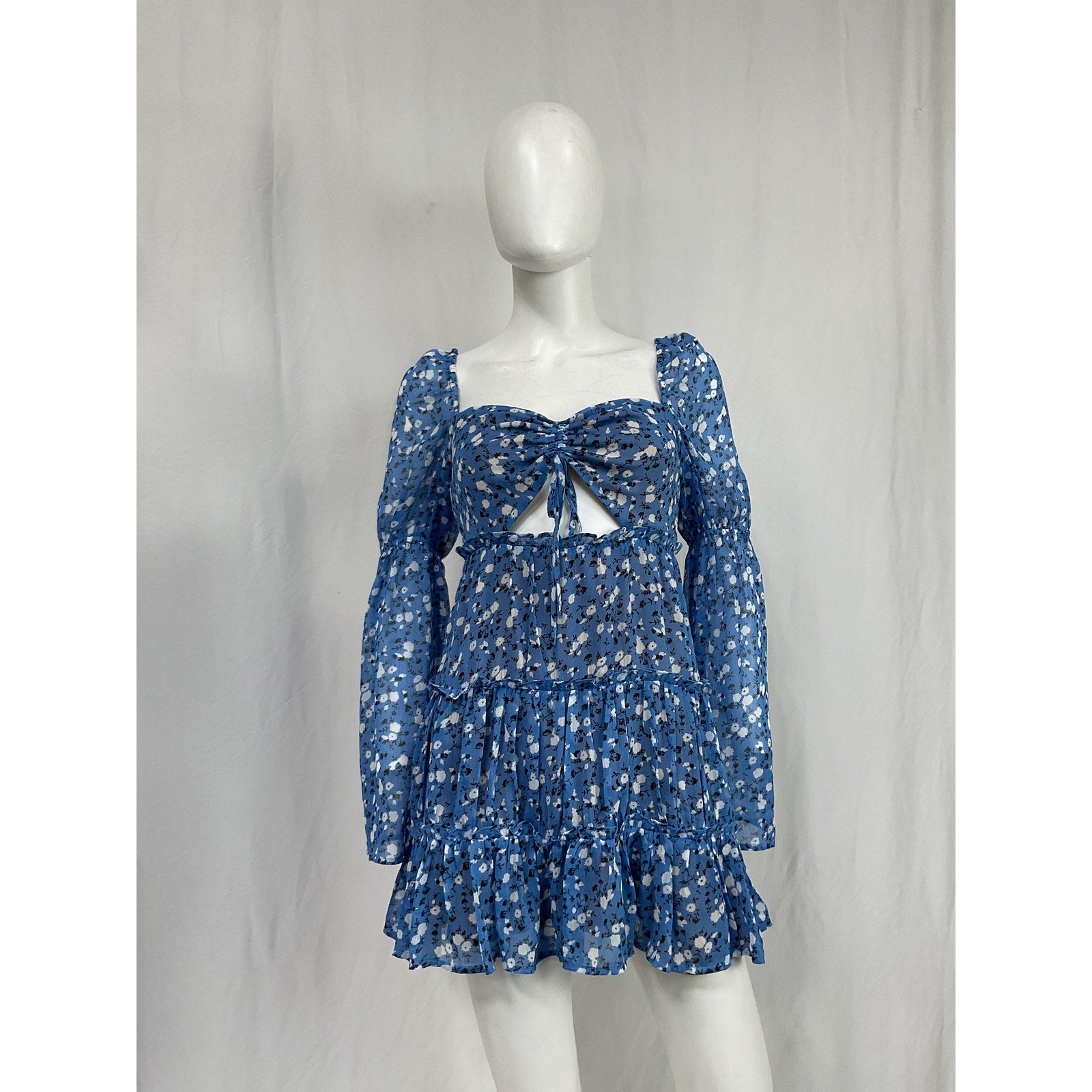 Majorelle 'Ailish' Blue Poly Mini Dress Size XS