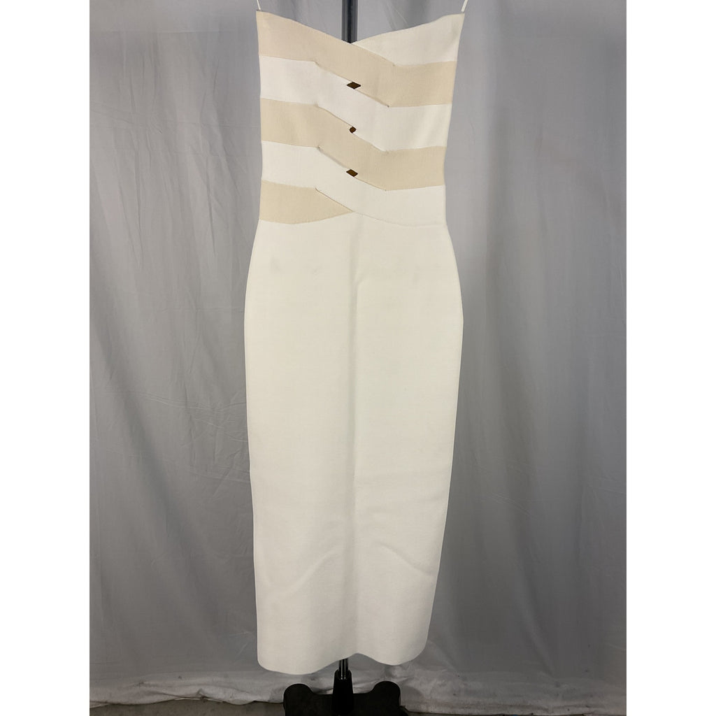 Dion Lee 'Interlocking' White Weave Midi Dress Size S