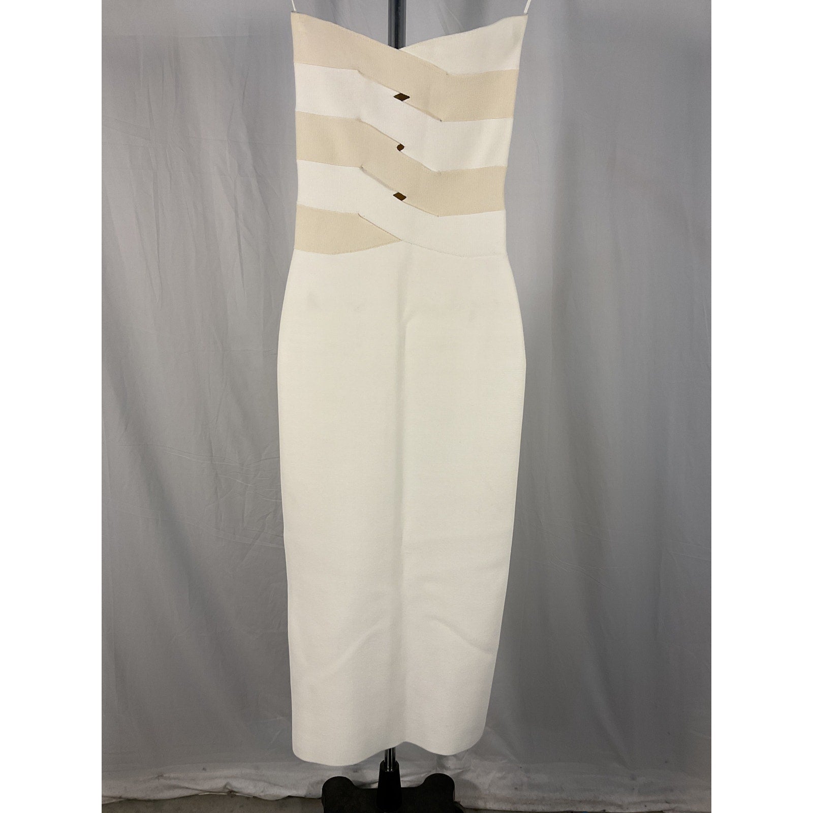 Dion Lee 'Interlocking' White Weave Midi Dress Size S