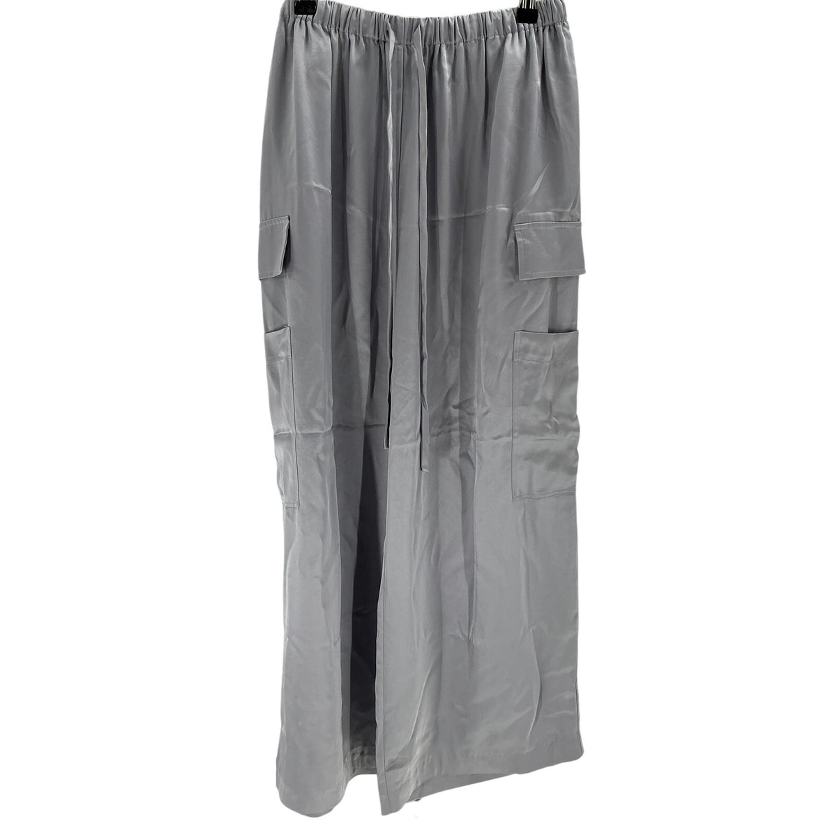 Reformation Satin Gray Ethan Cargo Pants Size M