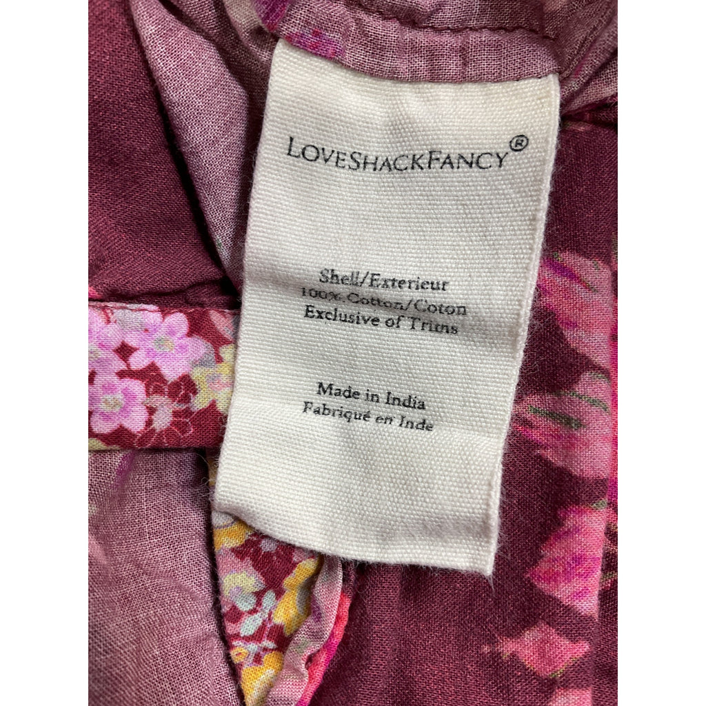 Loveshackfancy 'Morrison' Pink Poplin Puff Sleeve Top Size XS