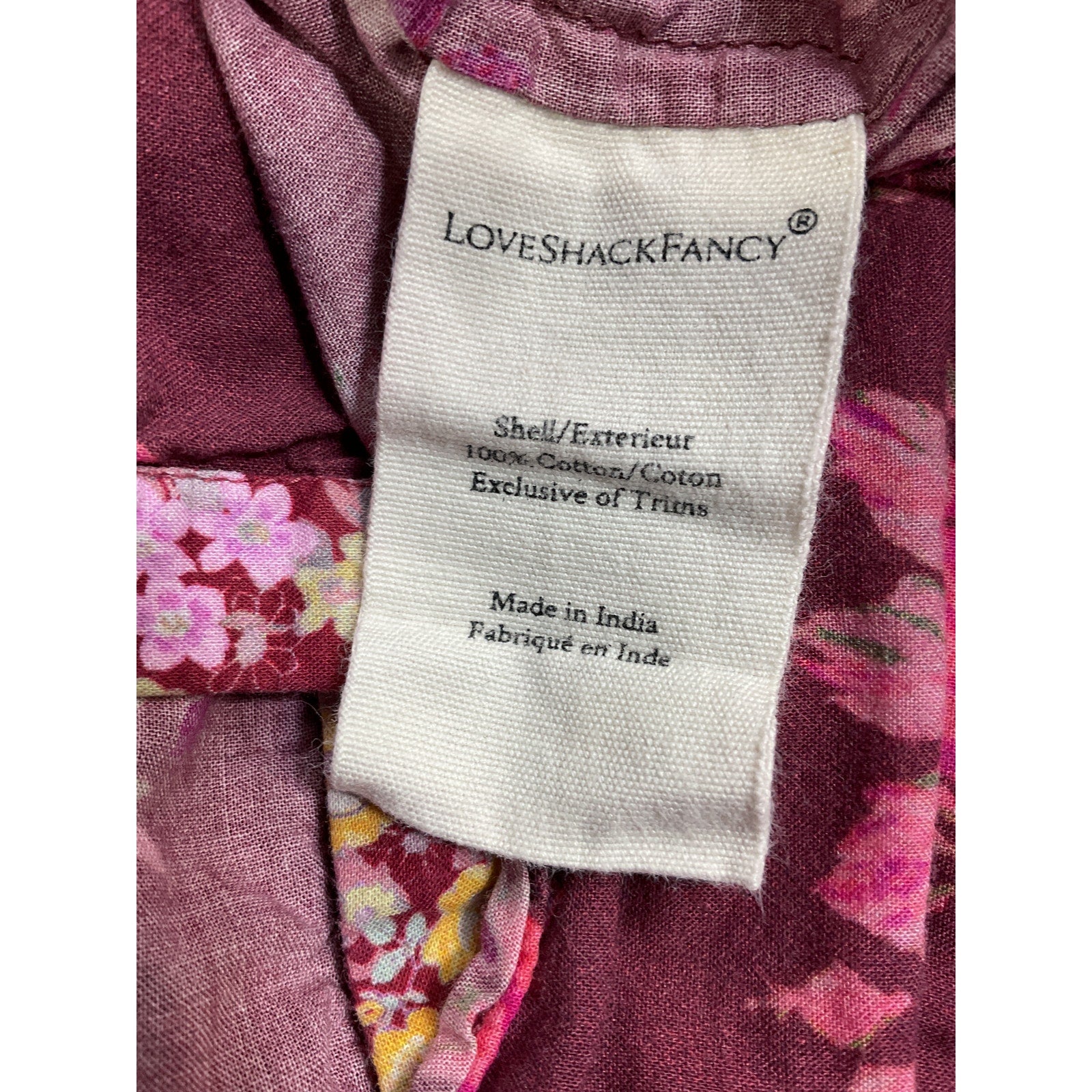Loveshackfancy 'Morrison' Pink Poplin Puff Sleeve Top Size XS