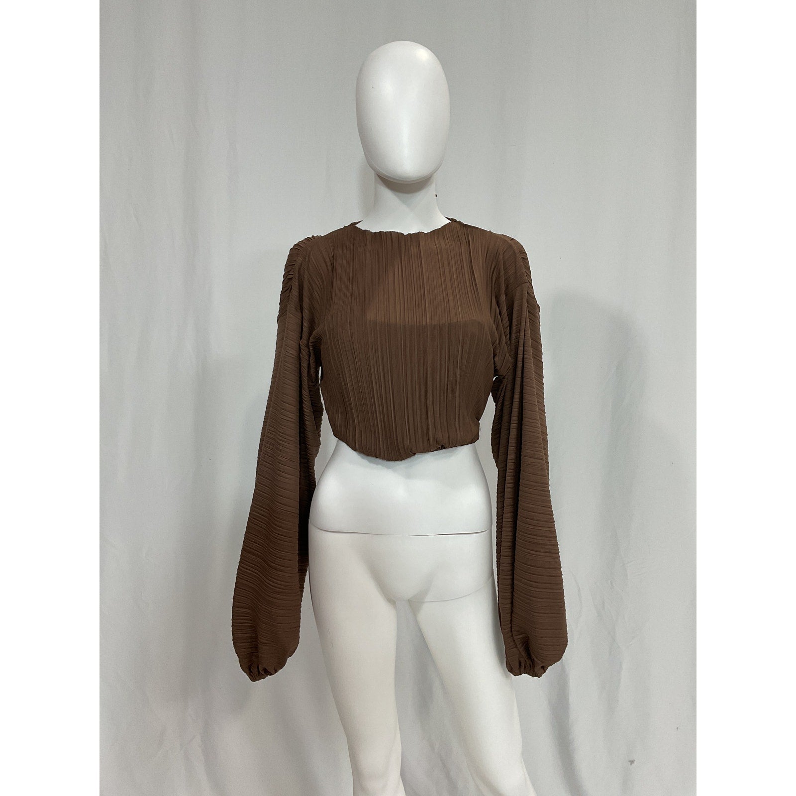 Significant Other 'Adeline' Brown Plisse Top Size 2