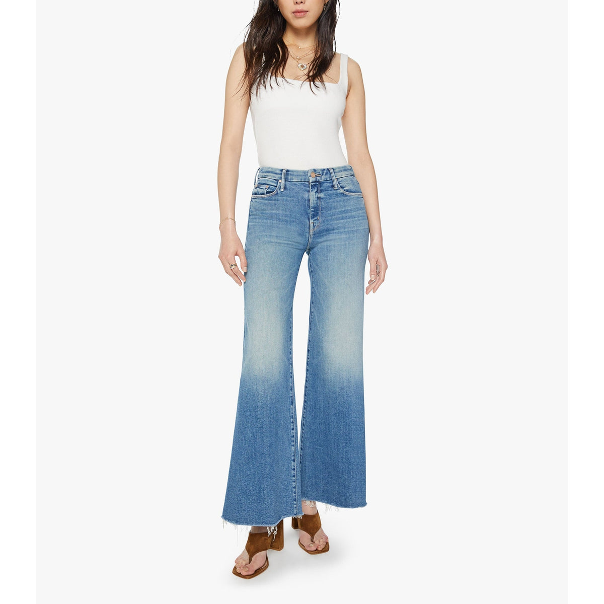 Mother 'The Roller' Blue Cotton Fray Denim Jean Size 25