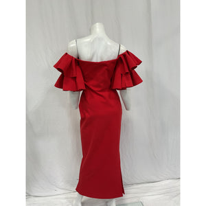 Chiara Boni 'Parvati' Red Polyamide Off-The-Shoulder Gown Size 44 (8)