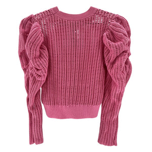Ulla Johnson Textured Pink Delaney Sweater Size S