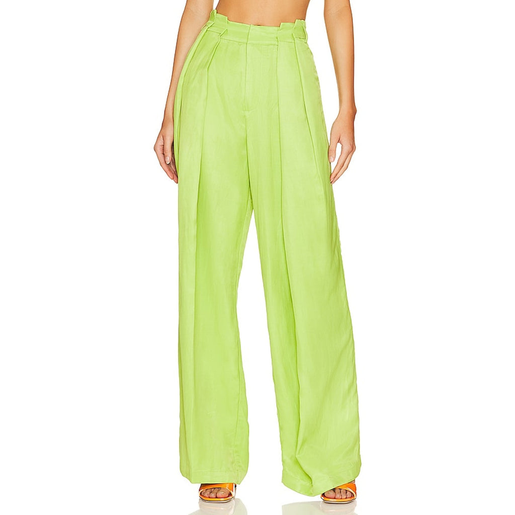 L'Academie 'Peonia' Green Sateen Pant Size XS - NWT