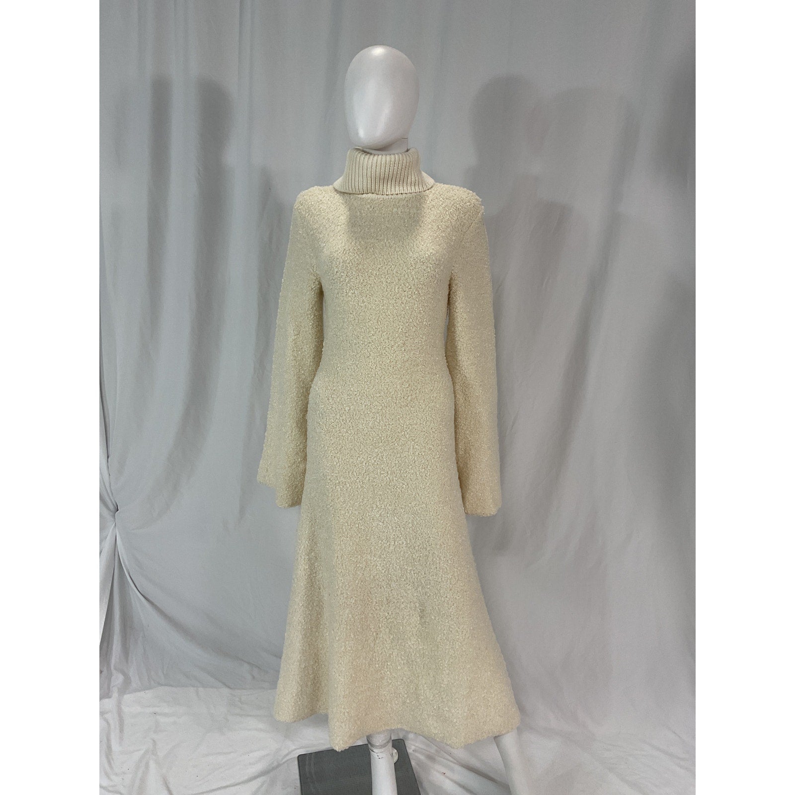 Grlfrnd 'Maeko Boucle' White Turtleneck Dress Size M - NWT