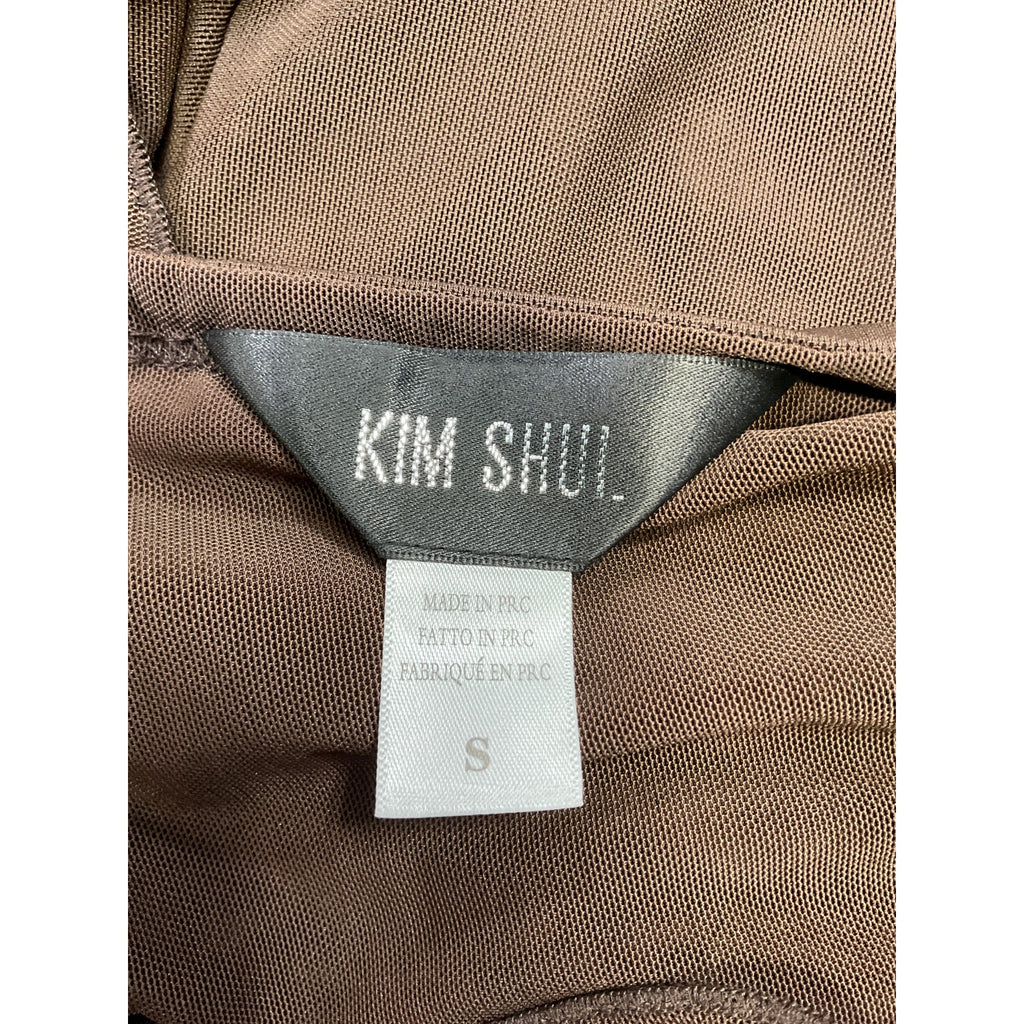 Kim Shui 'Ruffle' Brown Nylon Mesh Dress Size S