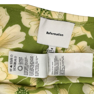 Reformation Floral Green Gale Bias Pants Size M