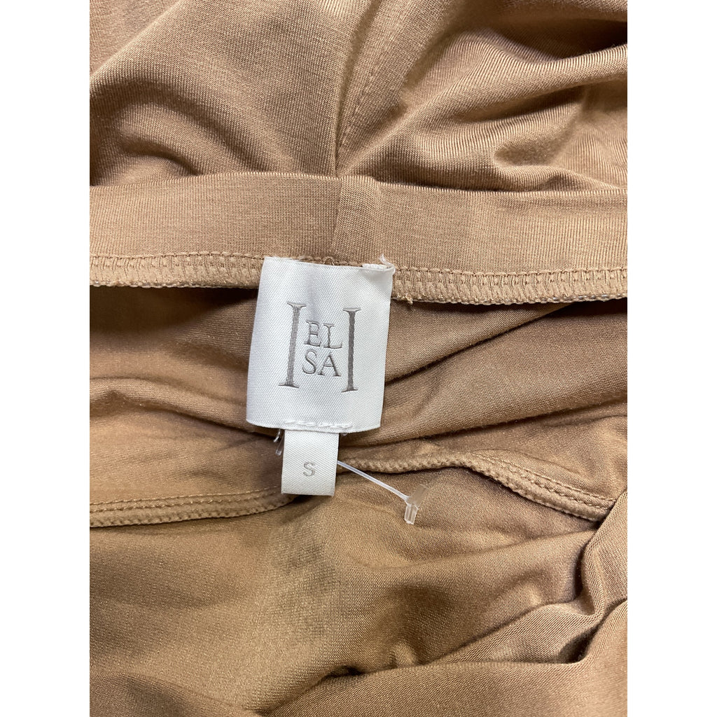 Helsa Jersey Backless Tan Viscose Maxi Dress Size S