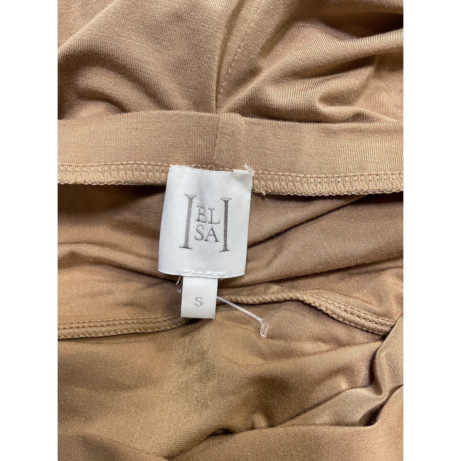 Helsa Jersey Backless Tan Viscose Maxi Dress Size S