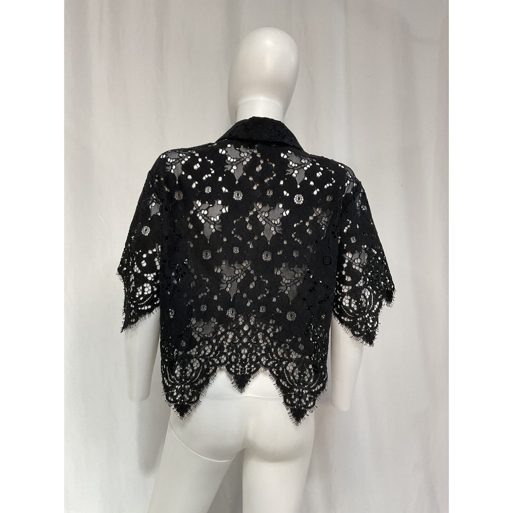L'Academie 'Calla' Black Lace Top Size S