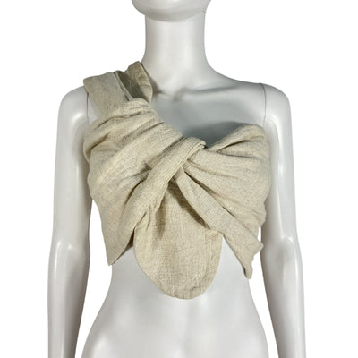 Just Bee Queen Asymmetric Tan Sol Top Blouse Size M