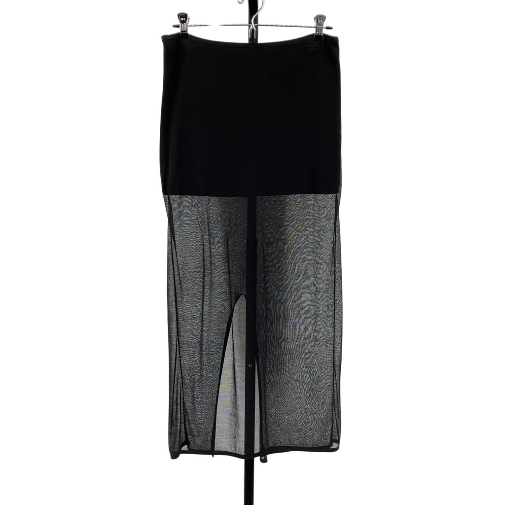 St. Agni Sheer Black Lyocell Tencel Column Skirt Size M