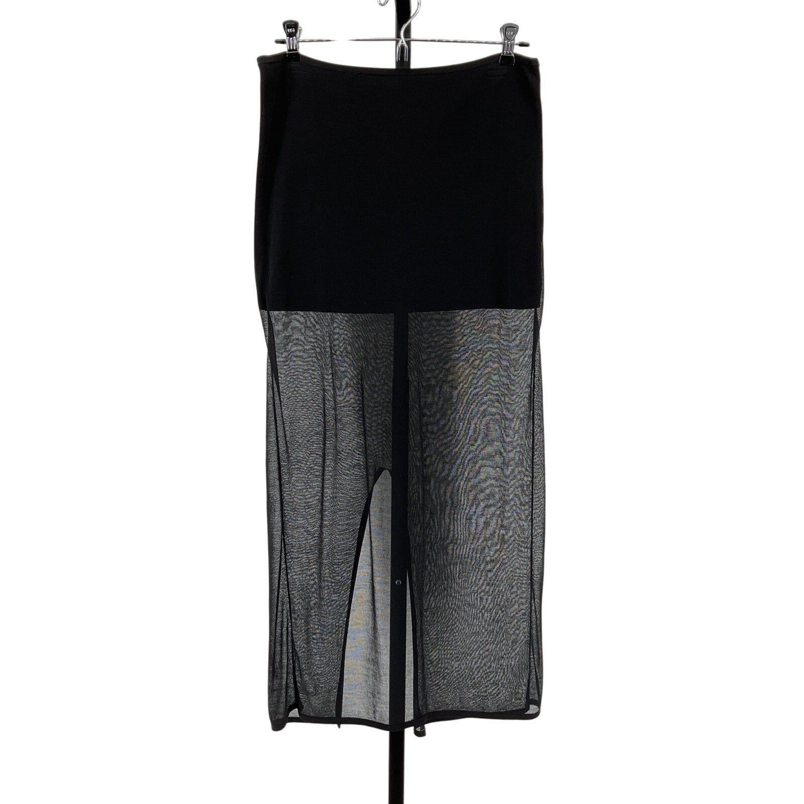 St. Agni Sheer Black Lyocell Tencel Column Skirt Size M