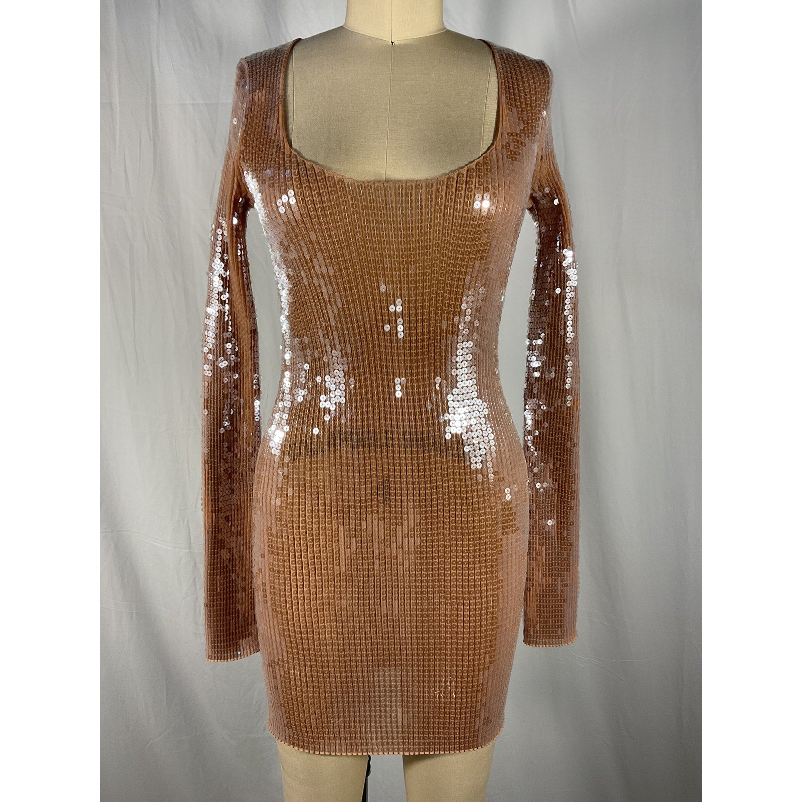 Alexander Wang 'Ribbed' Tan Mini Dress Size S - NWT