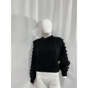 Farm Rio 'Braided' Black Acrylic Sweater Size XS