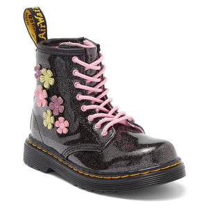 Dr Martens Floral Black Multi 1460 Kids Combat Boot Size 7 US / 6 US