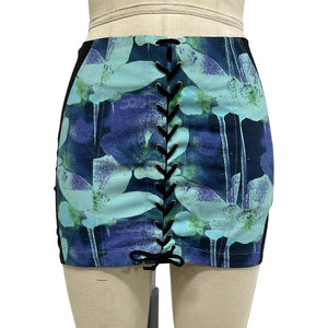 Miaou Floral Azul Print Corset Mini Skirt Size S