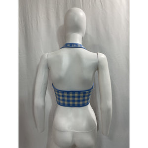 Majorelle 'Addy' Blue Cropped Halter Top Size S