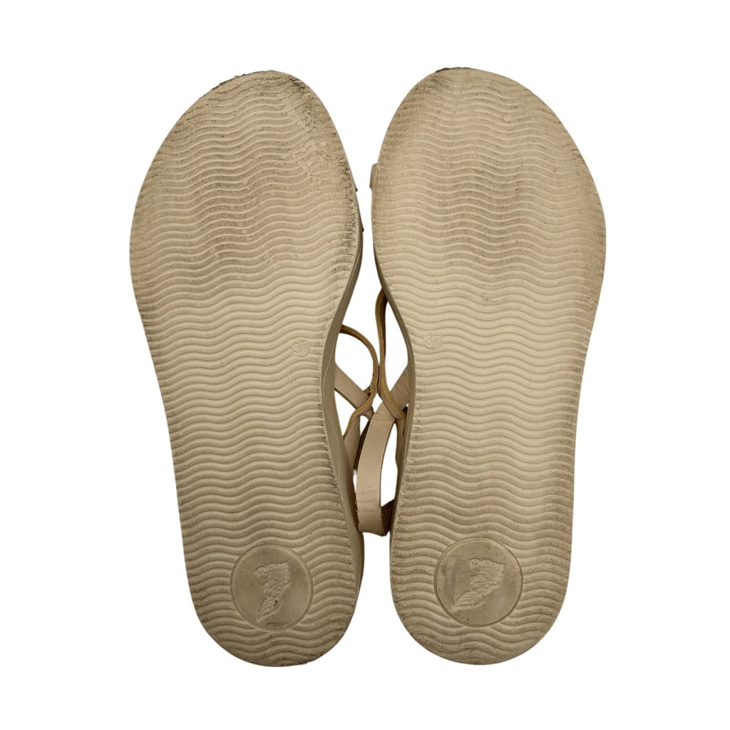 Ancient Greek Beige Leather Sandals Silia Sandals Size 7