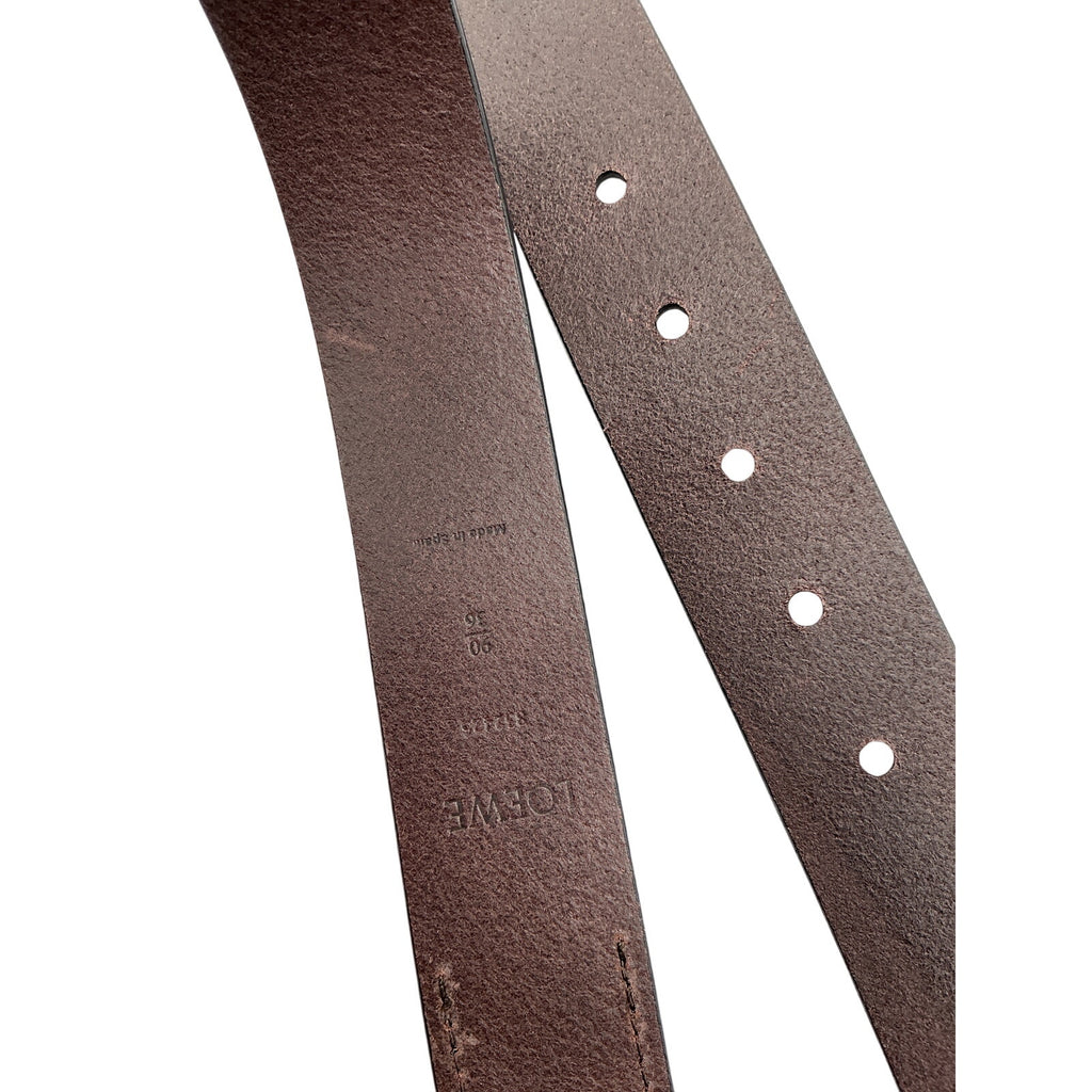 Loewe Rounded Brown Classic Calf Soft Belt Size 90/36