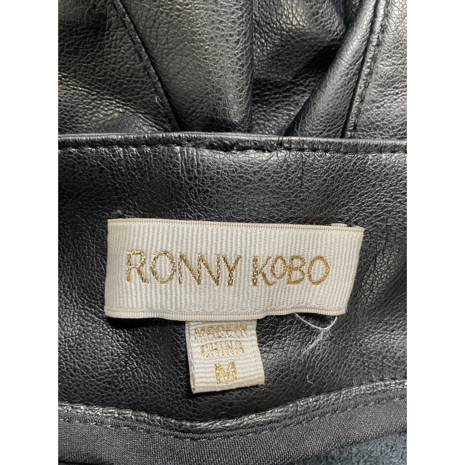 Ronny Kobo 'Katie' Black Faux Leather Crop Pants Size M