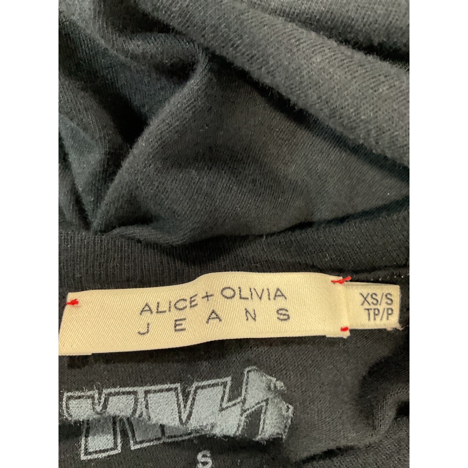 Alice + Olivia 'Milo' Black Kiss Short Sleeve Tee Size XS