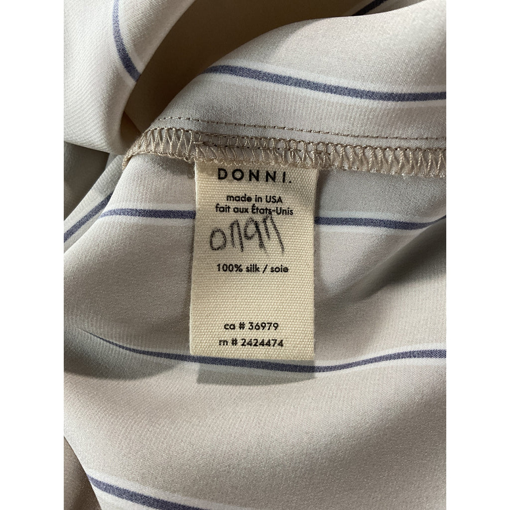 Donni. The Silk Beige Silk Pinstripe Shirt Size S