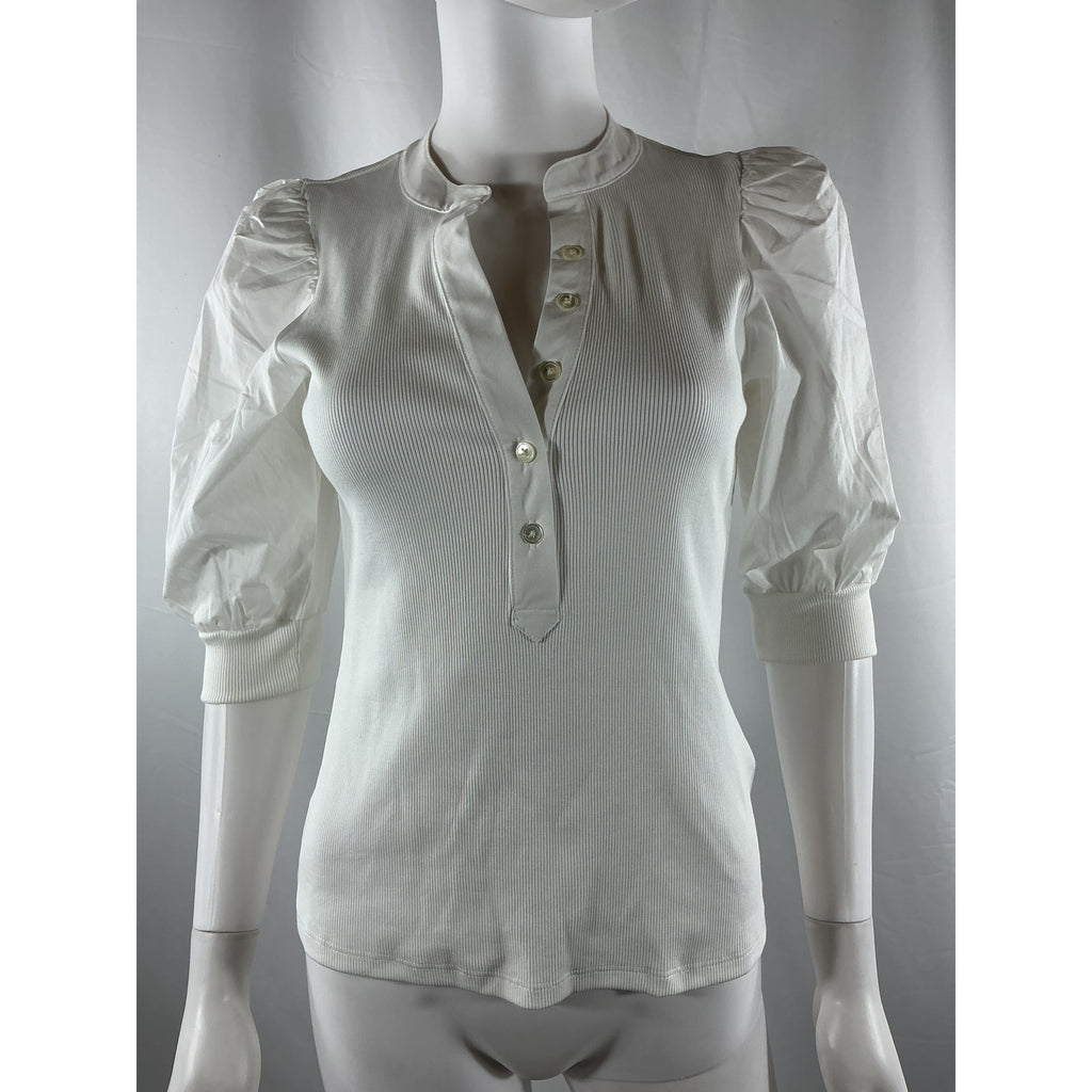 Veronica Beard 'Coralee' White Cotton Top Size XS