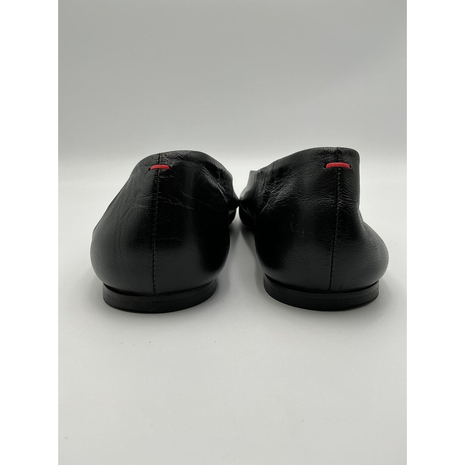 Aeyde 'Kirsten' Black Leather Ballet Flats Size 10