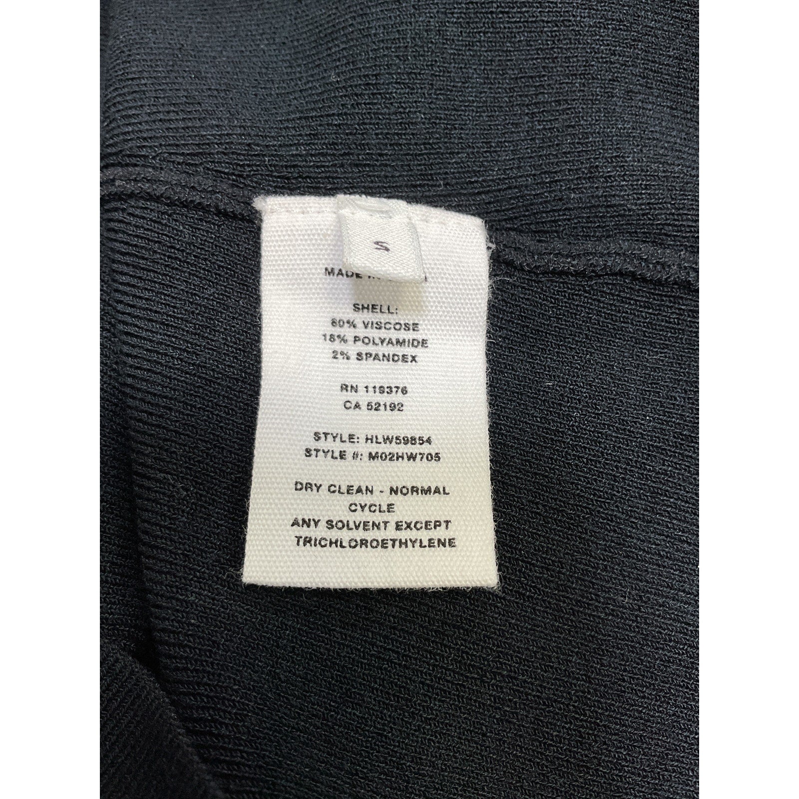 Helmut Lang Black Viscose Long Sleeve Twist Top Size S - NWT