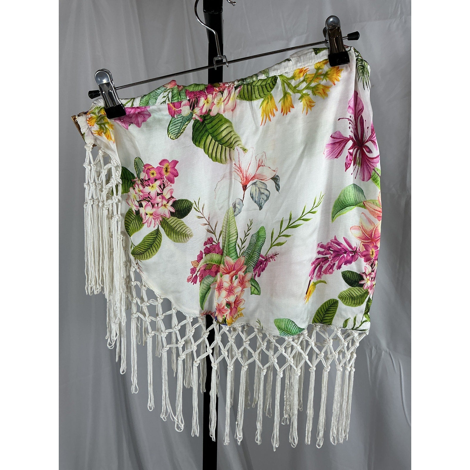 Rococo Sand 'Rue' White Viscose Pareo Skirt Size S