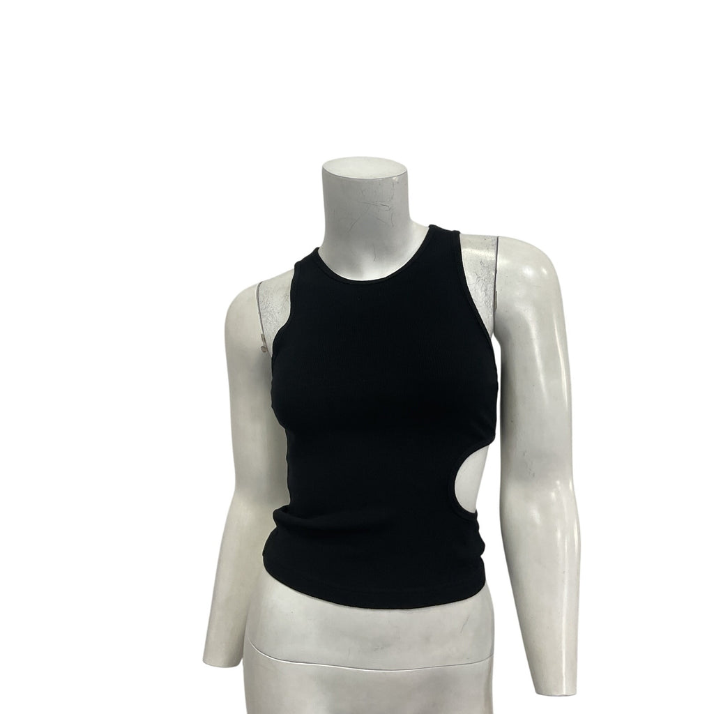 Sandy Liang 'Slight' Black Rayon Tank Top Size S