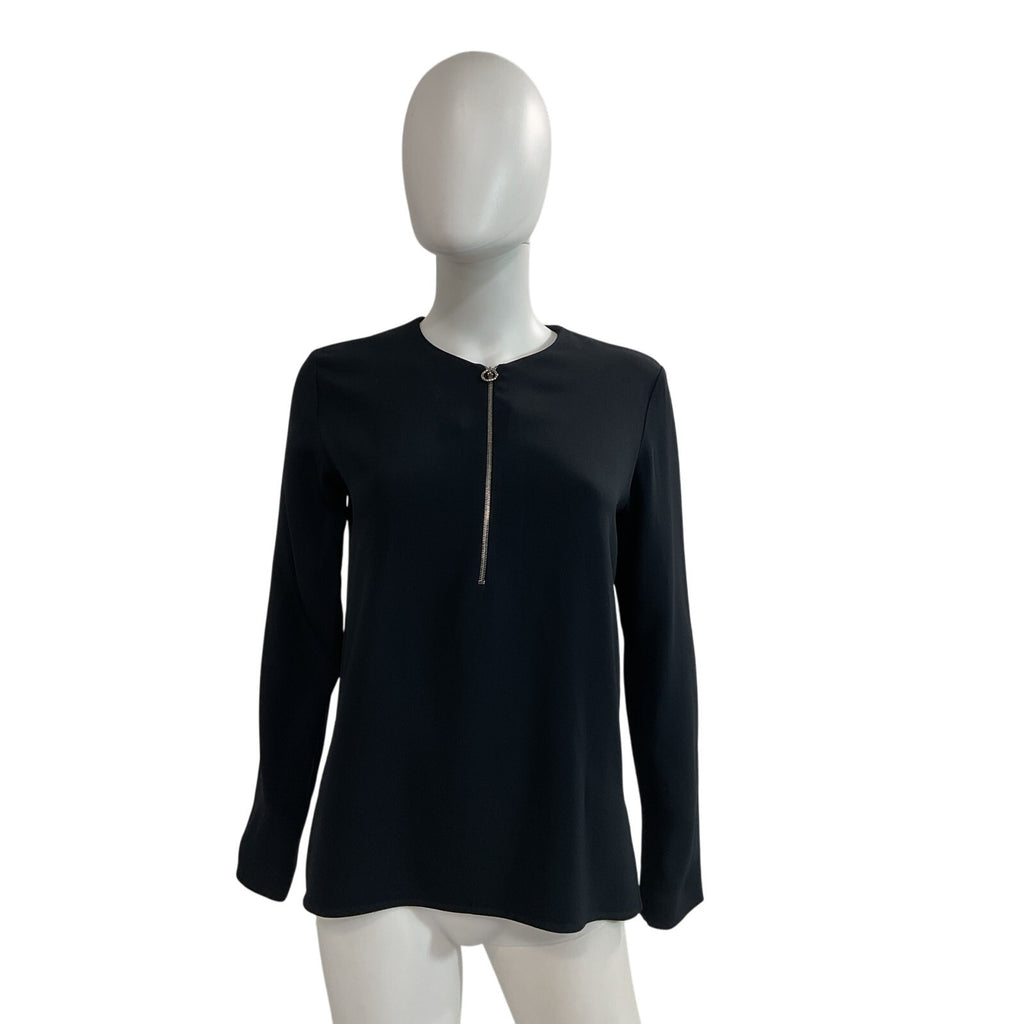 Stella Mccartney Black Rayon Crew Neck Long Sleeve Sweatshirt Size OS