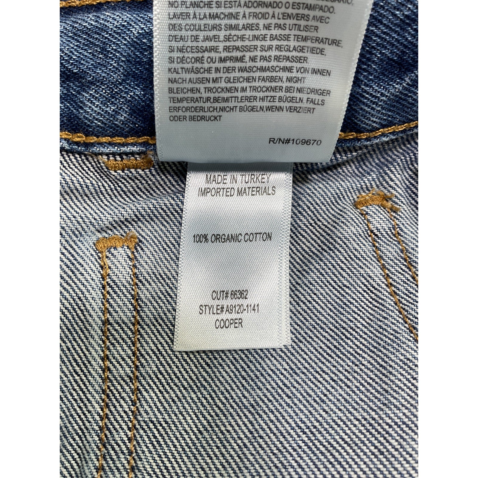 Agolde 'Cooper' Blue Cotton Cargo Jean Size 27