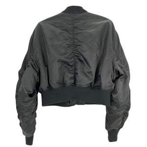 Agolde Cropped Black Jett Bomber Jacket Size XS