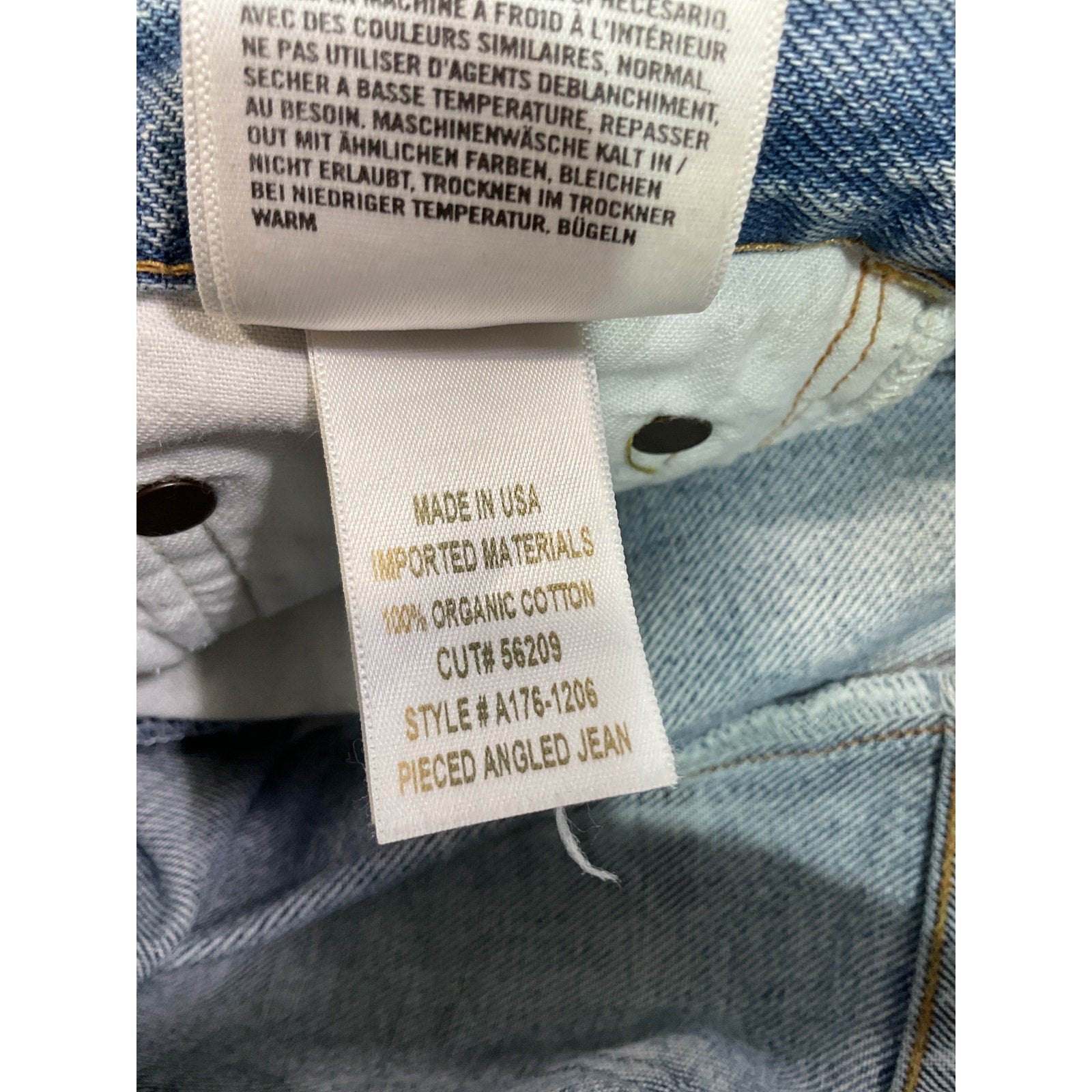 Agolde 'Pieced' Blue Angled Denim Jeans Size 27