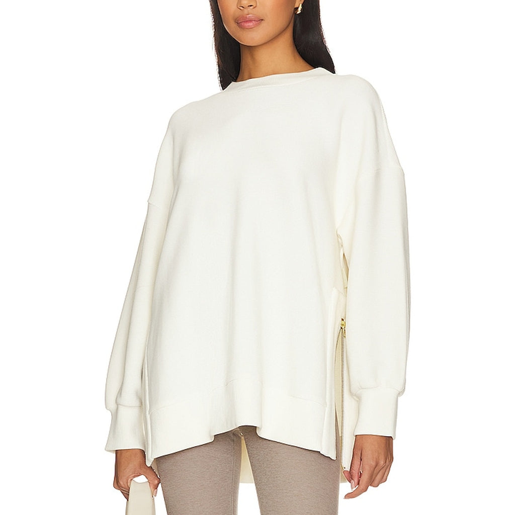 Varley 'Mae' White Longline Sweatshirt Size S
